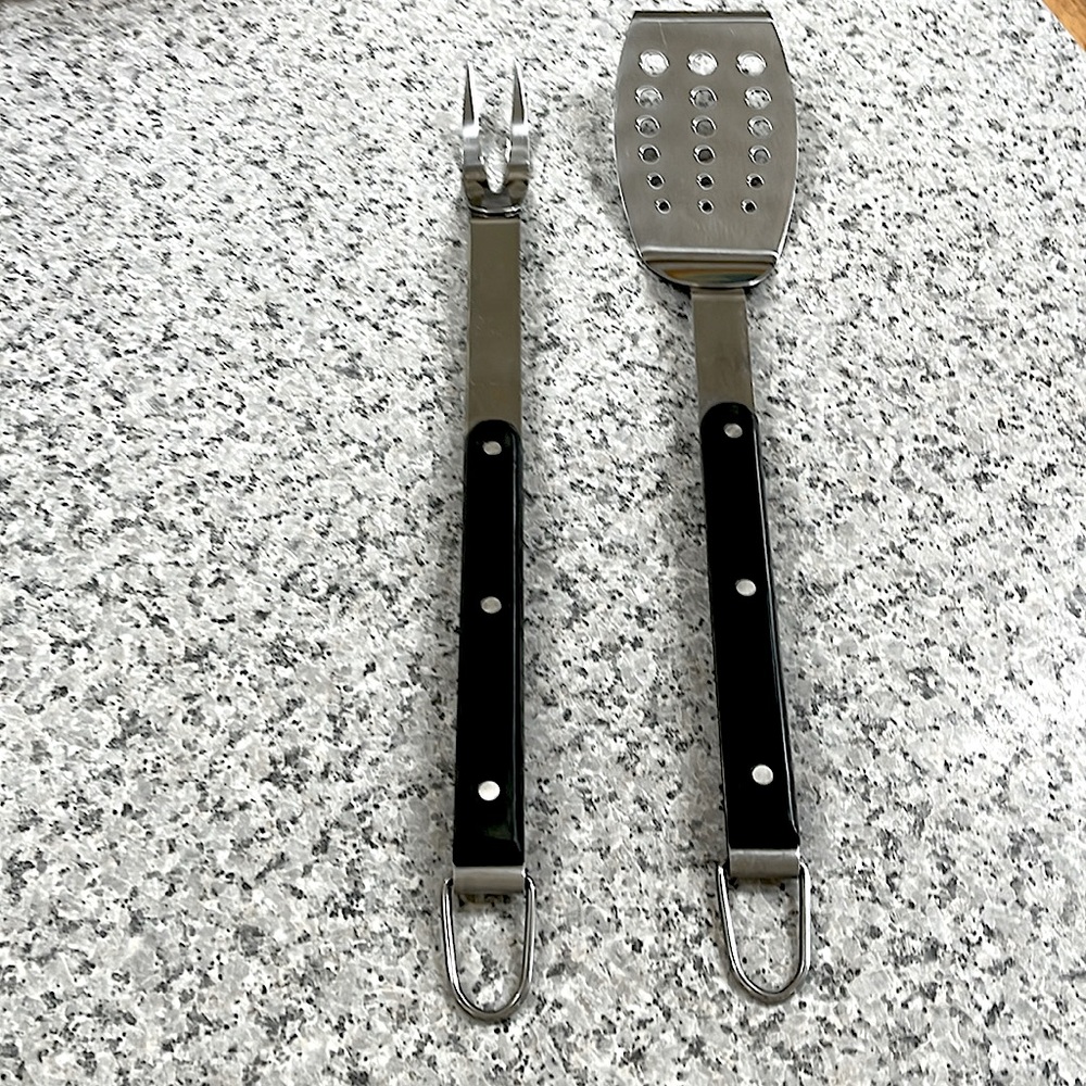 Grilling Utensils Spatula and Fork Heavy duty polished stainless steel